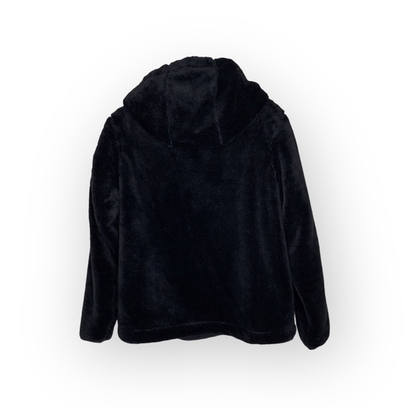 new SoulCycle ☻ Faux Shearling Reversible Mesh Skull Embroidered Pullover Hoodie - Picture 8 of 16